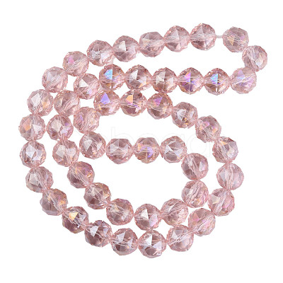 Electroplate Transparent Glass Beads Strands EGLA-N002-34A-C02-1