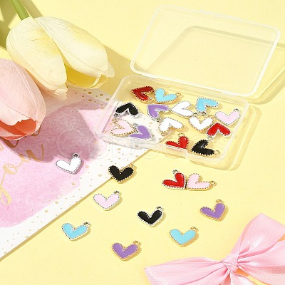 24Pcs 12 Colors Rack Plating Alloy Enamel Charms ENAM-FS0002-75-1