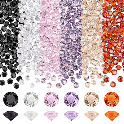 300Pcs 6 Colors Diamond Shape Grade A Cubic Zirconia Cabochons ZIRC-PH0001-43B-06-1