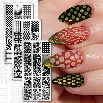 Stainless Steel DIY Nail Art Templates MRMJ-WH0092-208-1