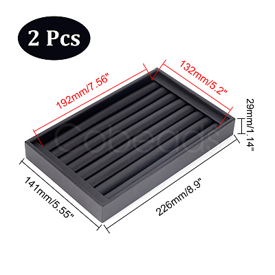 7-Slot Wooded with PU leather Ring Display Stands RDIS-WH0019-01-1