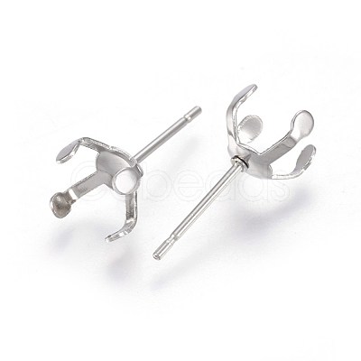 Tarnish Resistant 304 Stainless Steel Stud Earring Findings STAS-L219-03D-P-1