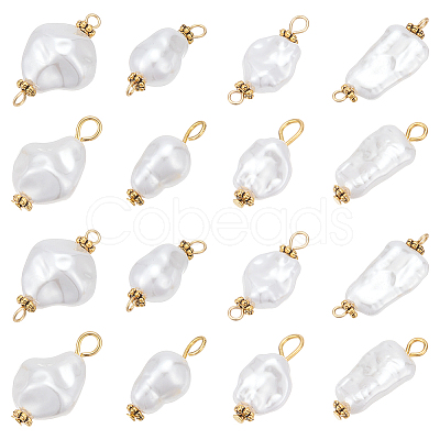80Pcs 8 Styles Jewelry Making Findings Kits including ABS Plastic Imitation Pearl Pendants & Connector Charms PALLOY-WR00022-1