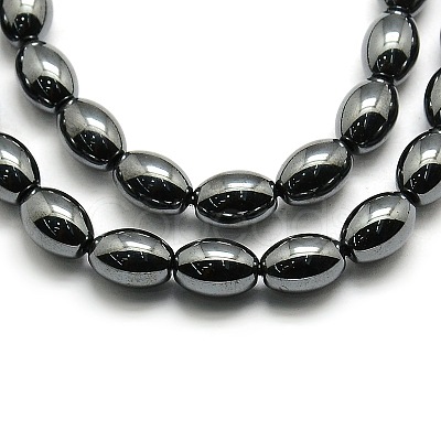 Non-magnetic Synthetic Hematite Oval Beads Strands G-F161-32C-1