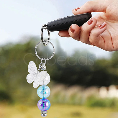 10Pcs 2 Colors Iron Bar Beadable Keychain Clasps AJEW-SC0003-90-1