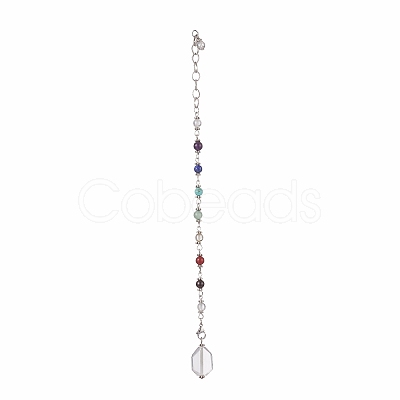 Natural & Synthetic Gemstone Chakra Pointed Dowsing Pendulums PALLOY-JF02089-1