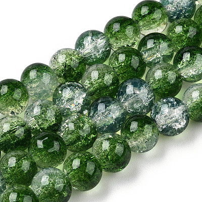 Transparent Crackle Baking Paint Glass Beads Strands DGLA-T003-01B-04-1