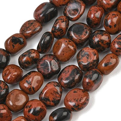 Natural Mahogany Obsidian Beads Strands GG-CBA787B-A19-1