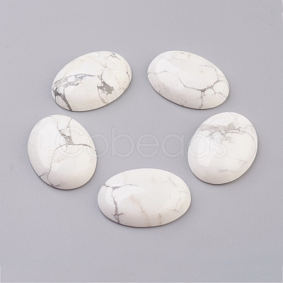Natural Howlite Flat Back Cabochons G-G741-22x30mm-19-1