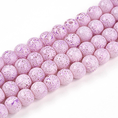 Transparent Baking Paint Glass Beads Strands DGLA-N009-8mm-02-1