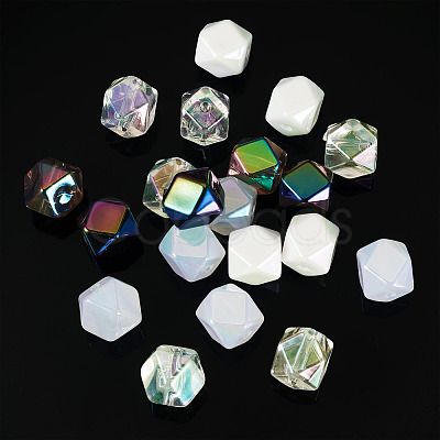 20Pcs UV Plating Acrylic Beads OACR-TADJ0001-05-1