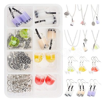 SUNNYCLUE Cup Bottle Pendant Earring Necklace DIY Making Kits DIY-SC0017-84-1