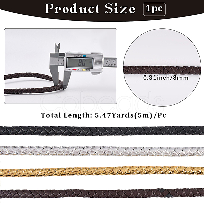 5M Braided Round PU Leather Jewelry Cord OCOR-GF0004-96B-02-1