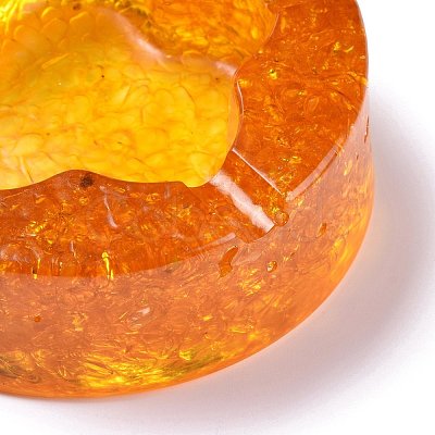 Resin with Natural Citrine Chip Stones Ashtray DJEW-F015-05H-1