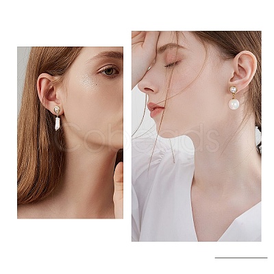 12Pcs 6 Style Alloy & Brass Stud Earring Findings DIY-SZ0009-36-1