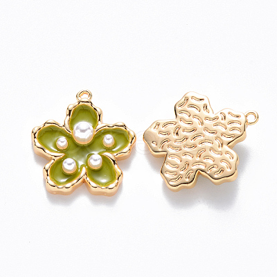 Brass Enamel Pendants KK-T049-052G-04-NF-1