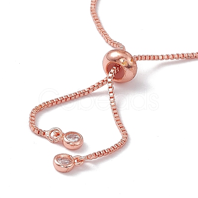 Brass Rhinestone Tennis Slider Bracelet Makings KK-E068-VD015-3-1