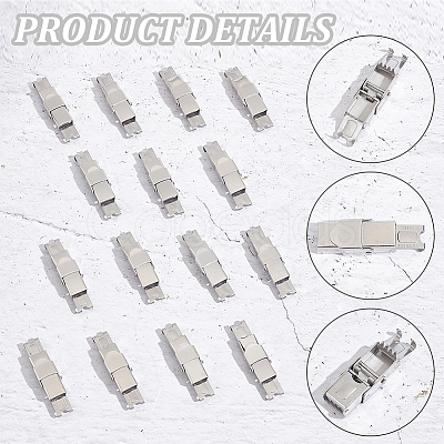 Unicraftale 20Pcs Rectangle 201 Stainless Steel Watch Band Clasps STAS-UN0051-85-1