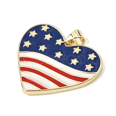 Independence Day Brass Enamel Pendants KK-CBAA41C-16B-G-1