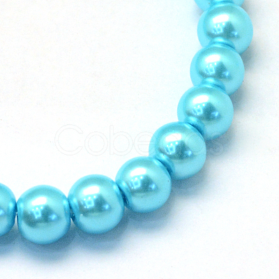 Baking Paint Pearlized Glass Pearl Round Bead Strands HY-Q003-6mm-48-1