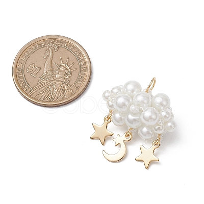 Pearlized Glass Pearl Beads Pendants PALLOY-MZ01101-04-1