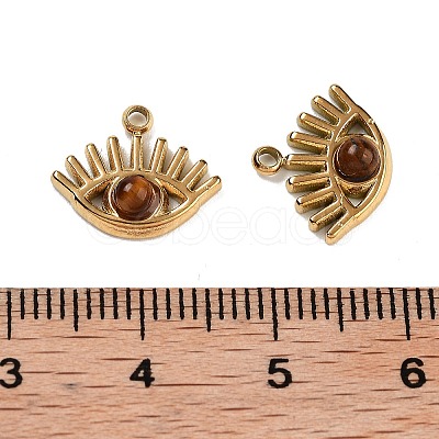 Natural Tiger Eye Eye Charms STAS-U014-06A-01-1