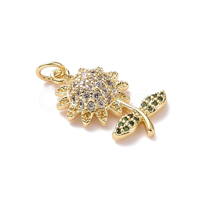 Brass Micro Pave Cubic Zirconia Pendants KK-G415-37G-1