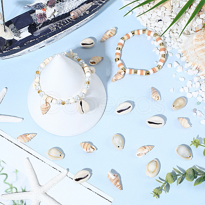DIY 100Pcs 2 Styles Natural Shell Pendants Necklaces Making Kits DIY-SC0033-11-1