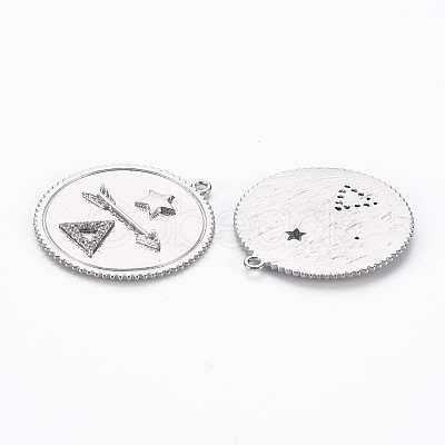 Brass Micro Pave Clear Cubic Zirconia Pendants KK-S356-693-1