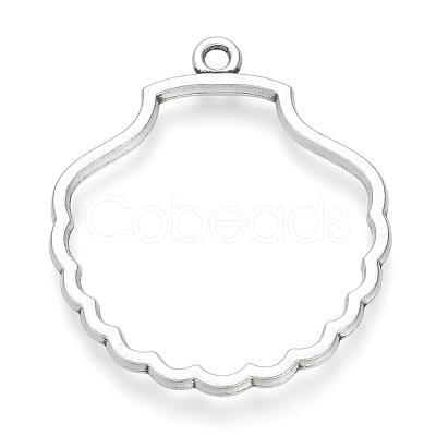 Tibetan Style Alloy Open Back Bezel Pendants X-TIBE-Q075-32AS-LF-1