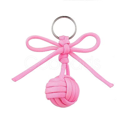 Polyester Braid Ball 304 Stainless Steel Keychains KEYC-JKC01117-02-1