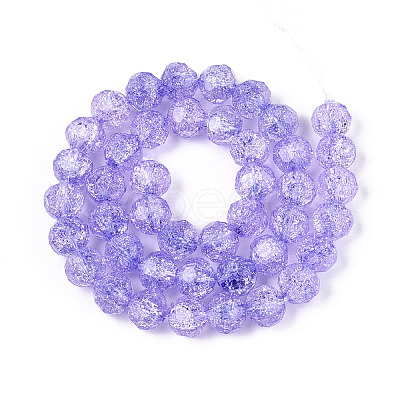 Transparent Crackle Glass Beads Strands GLAA-N053-8mm-05-1