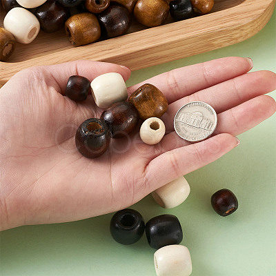 Cheriswelry Dyed Natural Wood Beads WOOD-CW0001-01-LF-1