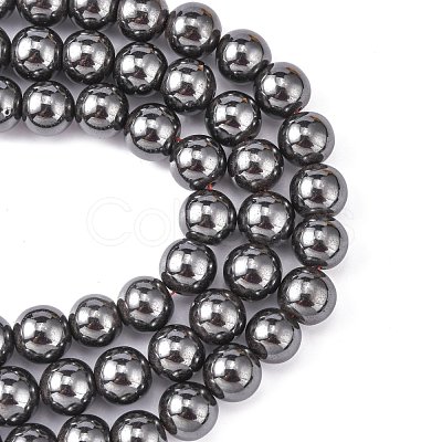 Magnetic Synthetic Hematite Beads Strands X-G-Q893-12mm-1