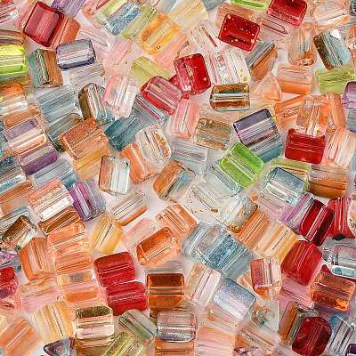 Transparent Spray Painted Glass Beads SEED-L011-10A-01-1