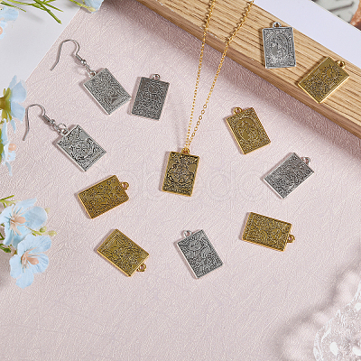 24Pcs 12 Styles Rack Plating Alloy Pendants FIND-CA0008-17-1