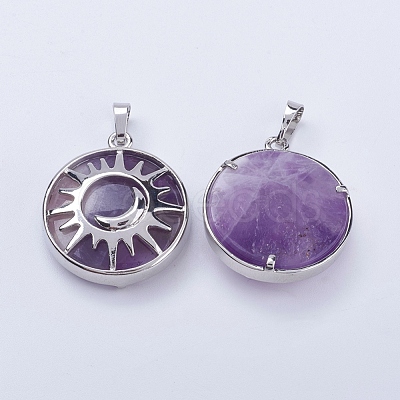 Natural Amethyst Pendants X-G-K234-B13-1