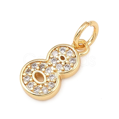 Brass Micro Pave Clear Cubic Zirconia Charms KK-G544-04G-08-1