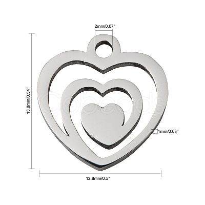 Non-Tarnish 304 Stainless Steel Charms STAS-Q201-T174-1