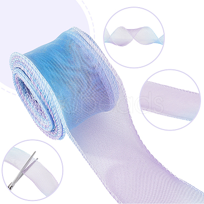 3Rolls Polyester Organza Ribbons SRIB-CY0001-37A-1