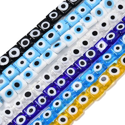 Handmade Evil Eye Lampwork Beads Strands LAMP-G166-03-1