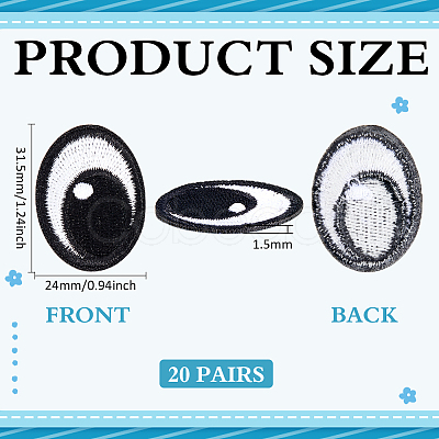 20 Pairs Eye Appliques DIY-PH0035-13B-1