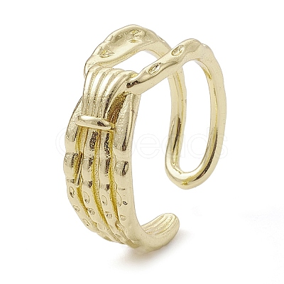 Rack Plating Brass Open Cuff Rings RJEW-K257-24G-1