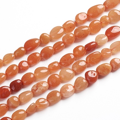 Natural Red Aventurine Beads Strands G-D0002-B30-1