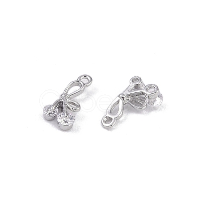 Brass Micro Pave Clear Cubic Zirconia Pendants KK-K351-46E-P-1