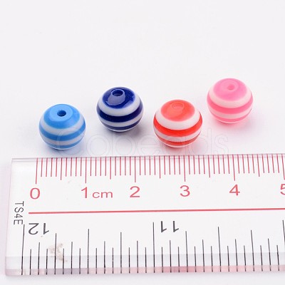 Round Resin Stripe Beads X-RB061-1