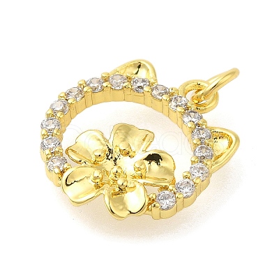Rack Plating Brass Micro Pave Cubic Zirconia Charms KK-S396-70G-1
