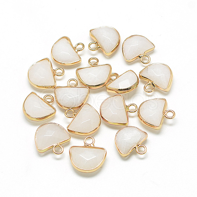 Natural & Synthetic Mixed Stone Semi Circle Pendants G-Q965-M-1