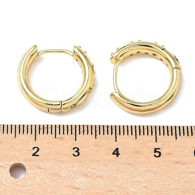 Brass Micro Pave Clear Cubic Zirconia Hoop Earrings EJEW-A132-17G-1
