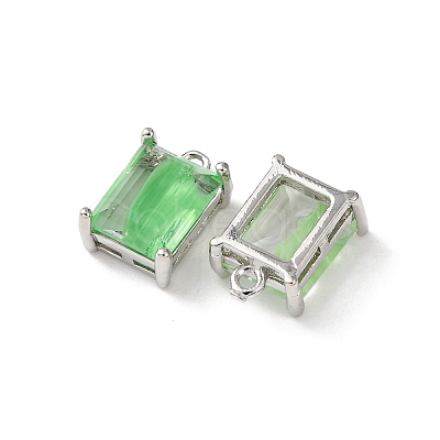 Brass Glass Charms KK-Z141-12P-1